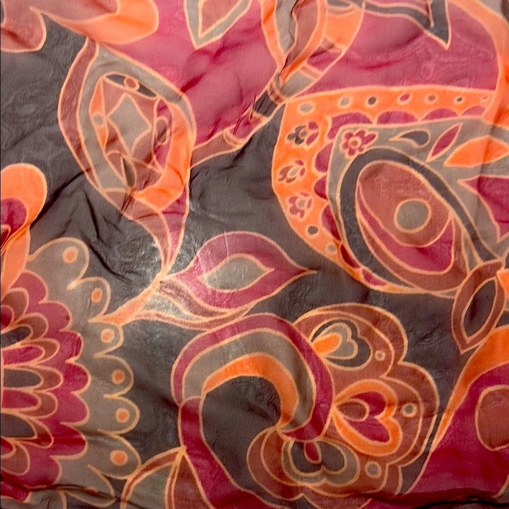 The Limited Red and Orange Silk Scarf with Elegant Design